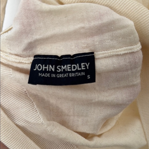 Cream Long Sleeve John Smedley Turtleneck Top - Picture 2 of 3